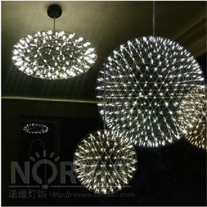 灯饰图片:米兰moooi–Raimond现代简约餐厅火花吊灯 不锈钢星球设计师G3881
