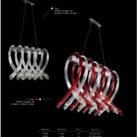灯饰设计 Iris Cristal 水晶蜡烛弯管吊灯设计